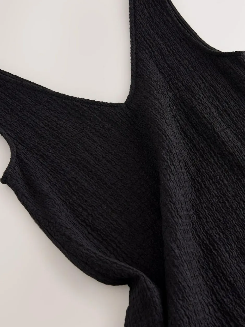 Next Textured Jersey Slip Dress Black Clearance