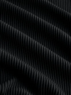 Next Textured Smart Zip Neck Polo Shirt Black Online