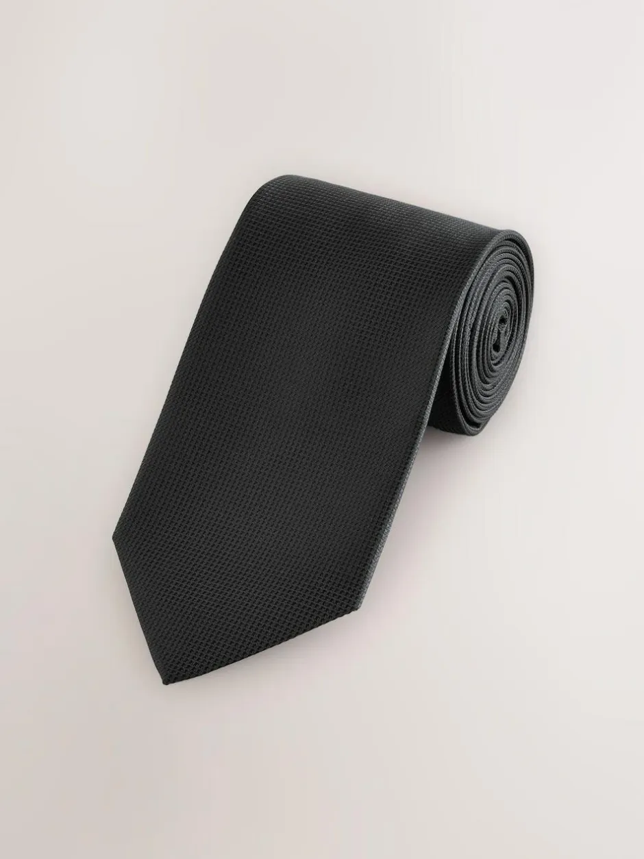 Next Textured Tie Black Outlet