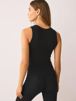 Next Thermal Maximum Warmth Cosy Ribbed Vest Black Hot