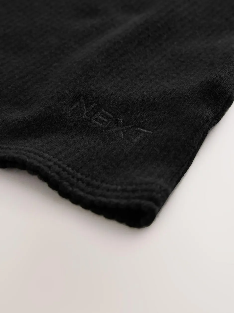Next Thermal Maximum Warmth Cosy Ribbed Vest Black Hot