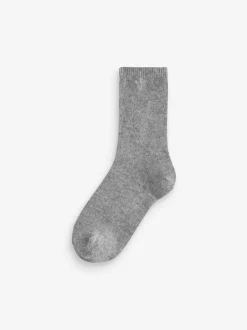 Next Black Thermal Merino Wool Blend Ankle Socks 2 Pack with Cashmere