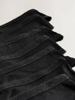 Next Thong Cotton Rich Knickers 7 Pack Black