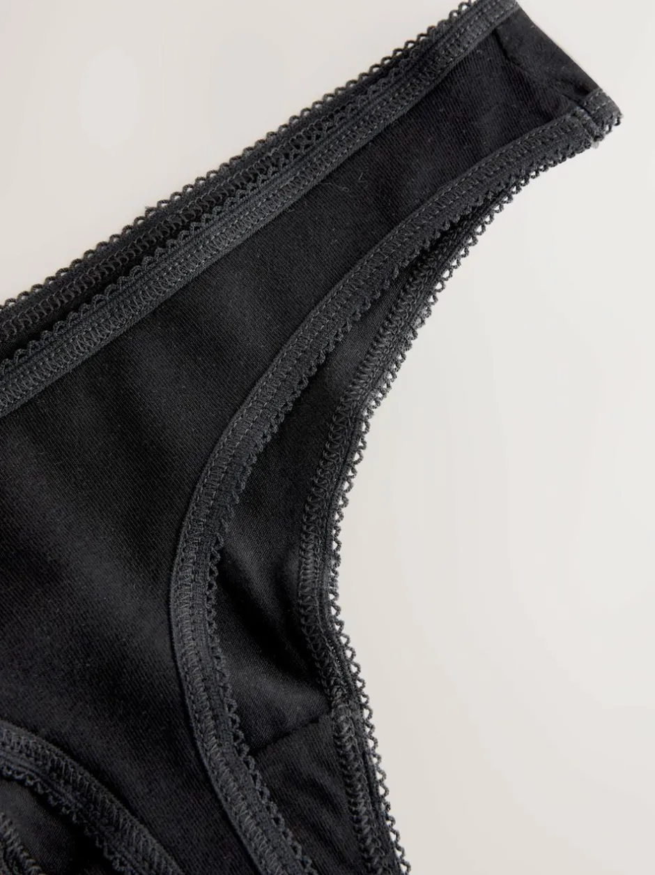 Next Black Thong Full Briefs Cotton Knickers 10 Pack Discount