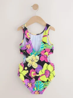 Next Cutout Swimsuit (3-16yrs) Black Tropical Sale
