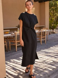 Next Twist Short Sleeved T-Shirt Summer Dress Black