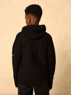Next Black Utility Knitted Hoodie (3-16yrs) Best