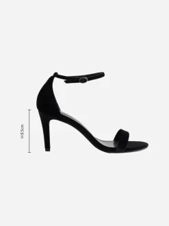 Next Forever Comfort® Strappy Heeled Sandals Black Velvet Clearance