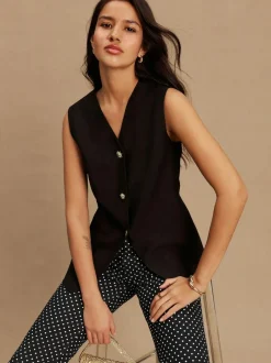 Next Black V-Neck Waistcoat with Button Detail Best