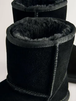 Next Water Repellent Suede Pull On Boots Black Clearance