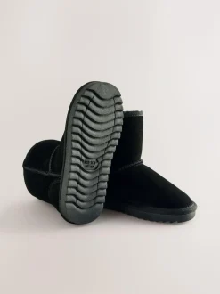 Next Water Repellent Suede Pull On Boots Black Clearance
