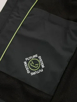 Next Black Waterproof Fleece Lined Hooded Jacket (3-16yrs) Best