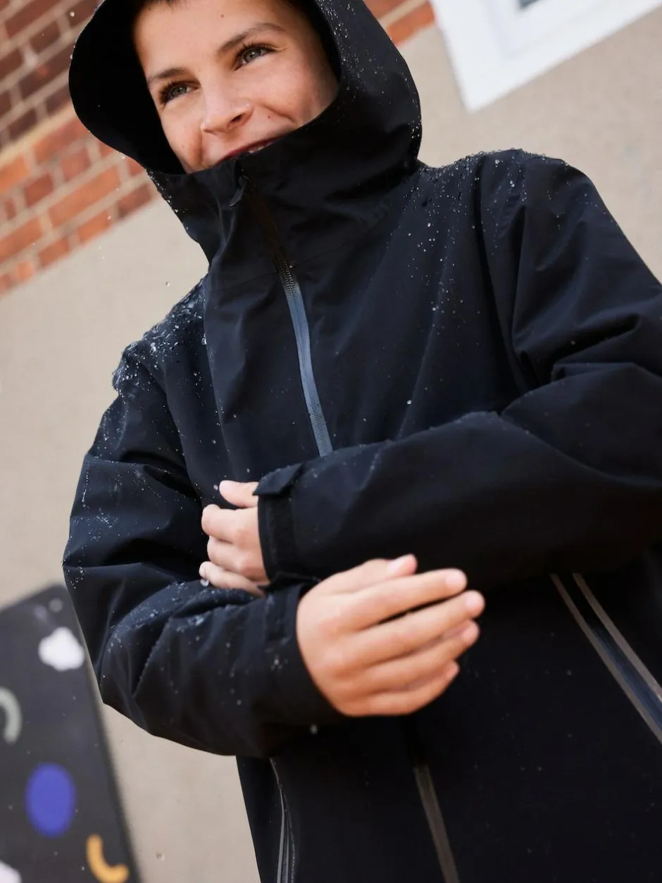 Next Black Waterproof Fleece Lined Hooded Jacket (3-16yrs) Best