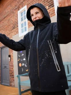 Next Black Waterproof Fleece Lined Hooded Jacket (3-16yrs) Best