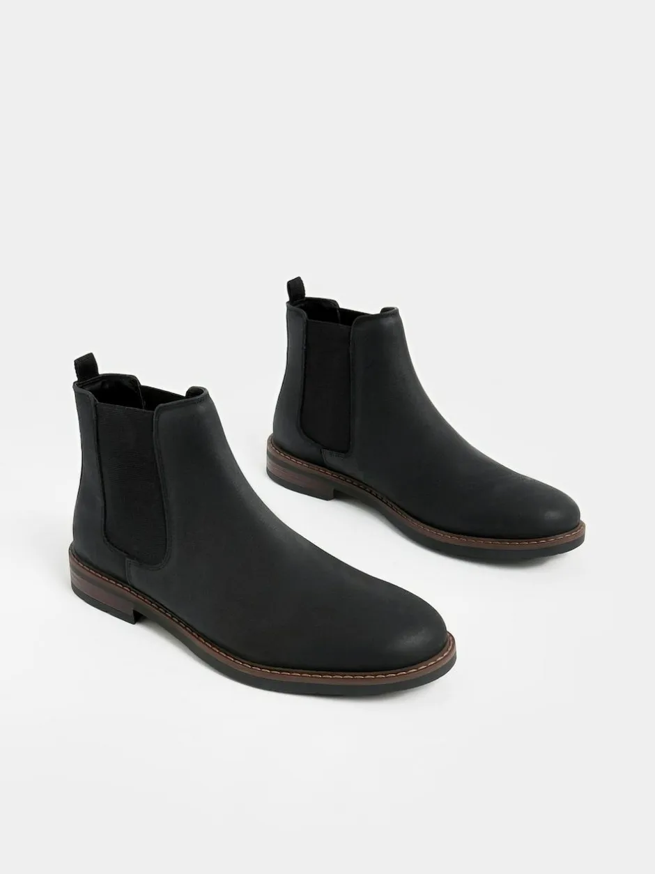 Next Waxy Leather Chelsea Boots Black Best