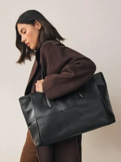Next Black Weave Shoulder Bag Outlet