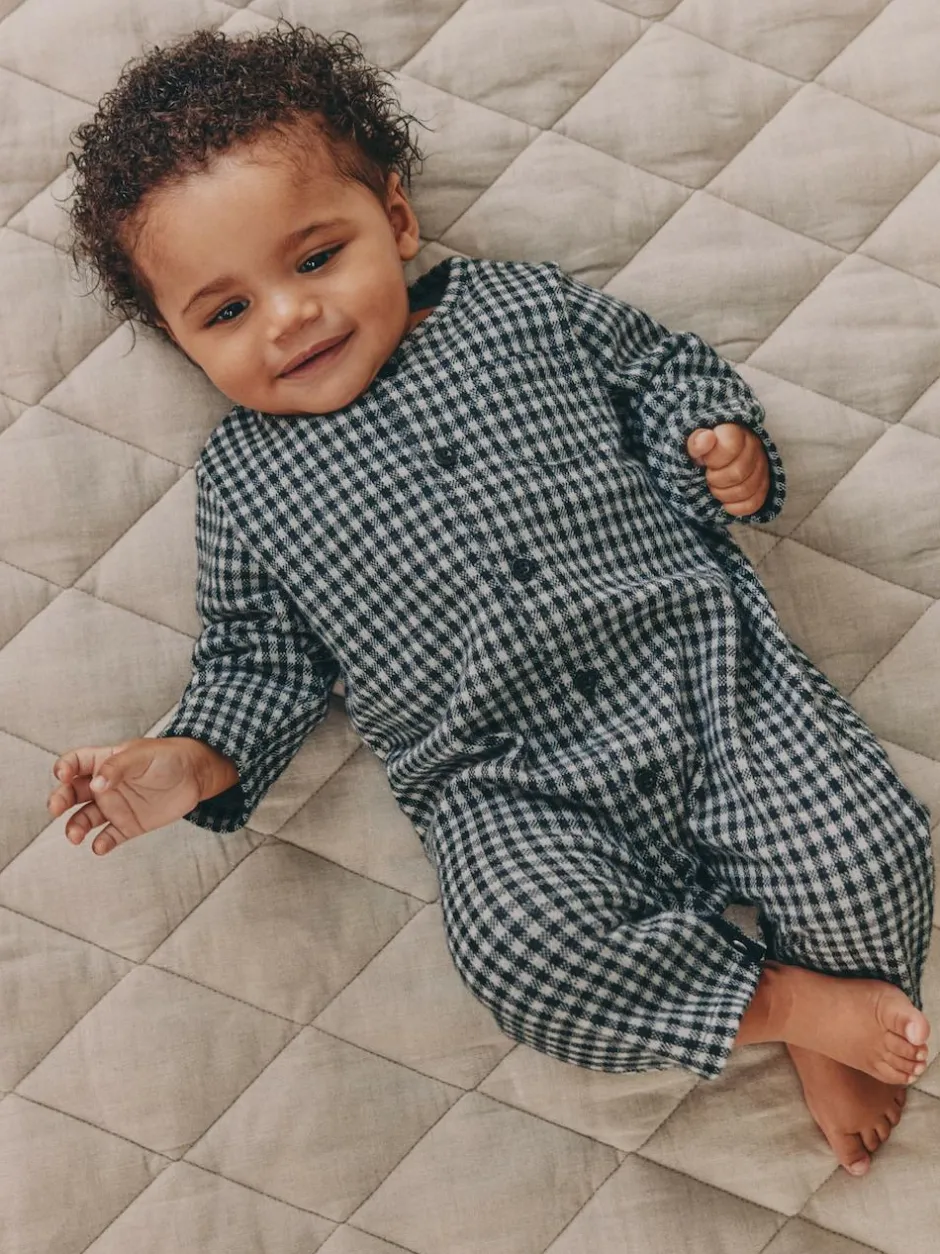 Next Baby Romper (0mths-2yrs) Black White Check Discount