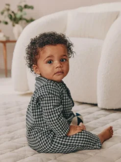 Next Baby Romper (0mths-2yrs) Black White Check Discount