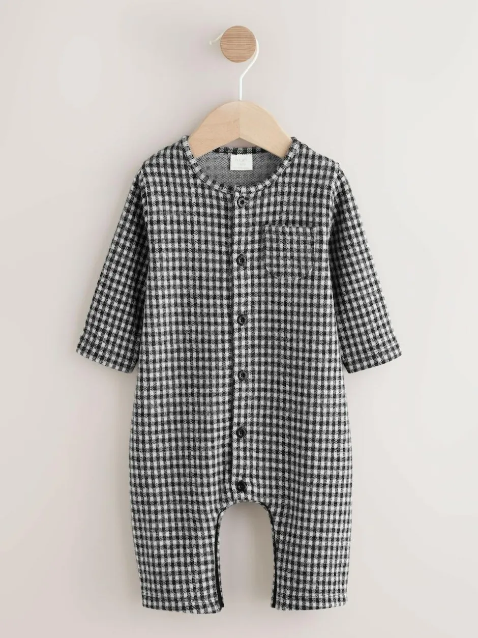 Next Baby Romper (0mths-2yrs) Black White Check Discount