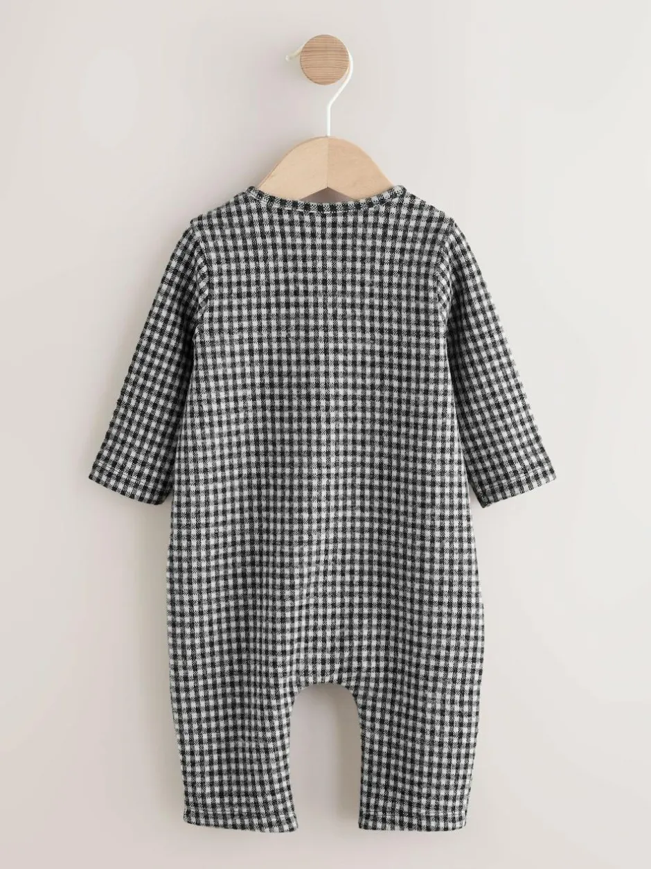 Next Baby Romper (0mths-2yrs) Black White Check Discount