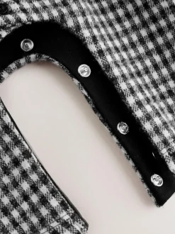 Next Baby Romper (0mths-2yrs) Black White Check Discount