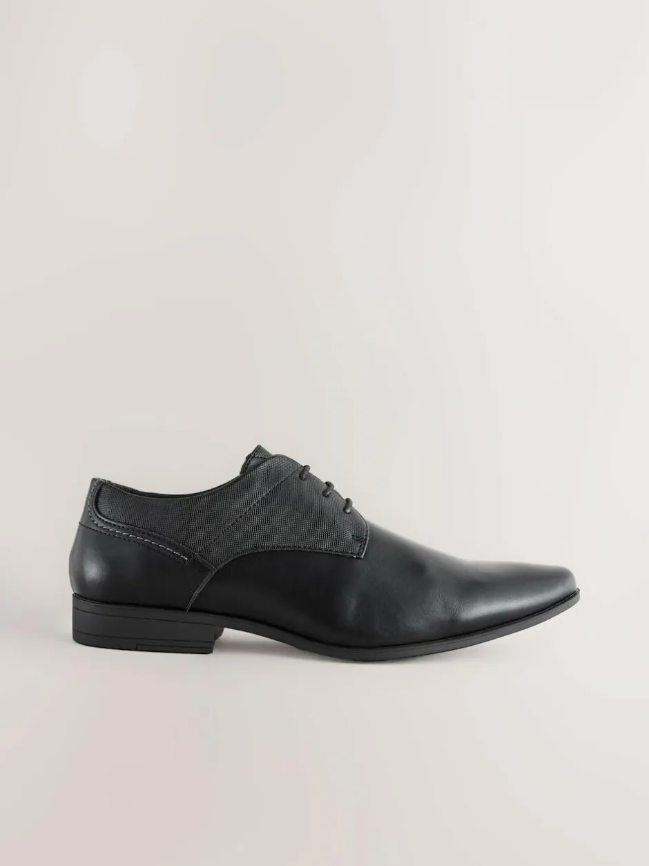 Next Wide Fit Derby Lace-Up Shoes Black Best