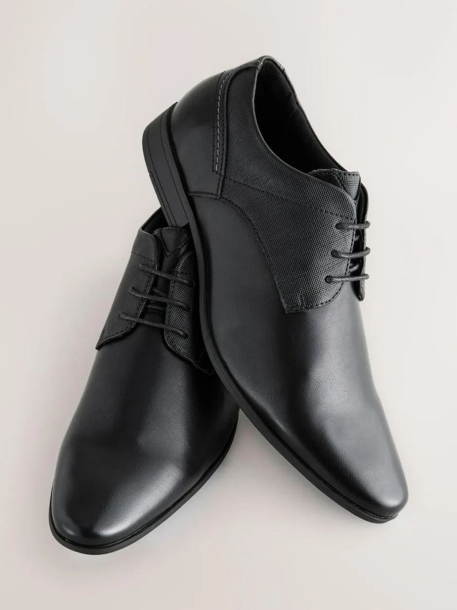 Next Wide Fit Derby Lace-Up Shoes Black Best