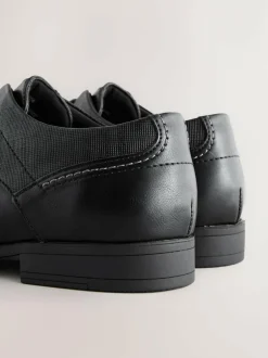 Next Wide Fit Derby Lace-Up Shoes Black Best