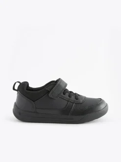 Next Black Wide Fit (G) Elastic Lace School Trainers New
