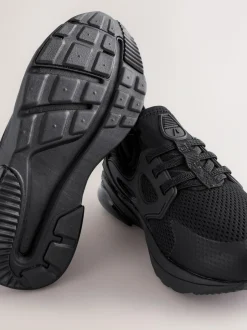Next Wide Fit (G) Elastic Lace Trainers Black Discount