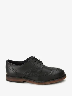 Next Wide Fit (G) Leather Laceup Brogue Shoes Black Hot
