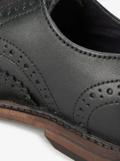 Next Wide Fit (G) Leather Laceup Brogue Shoes Black Hot