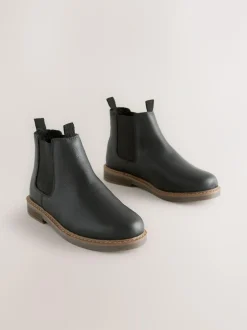 Next Wide Fit (G) Leather Chelsea Boots Black Best