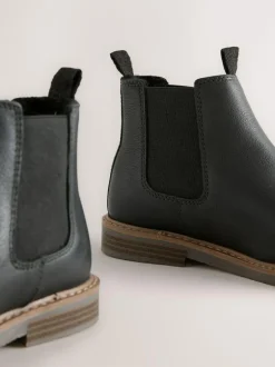 Next Wide Fit (G) Leather Chelsea Boots Black Best