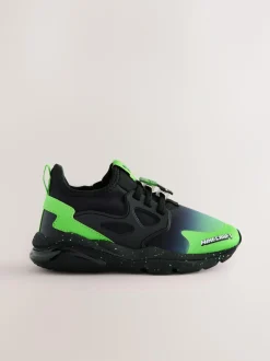 Next Black Wide Fit (G) Minecraft Elastic Lace Trainers Discount