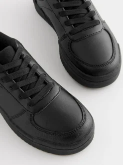 Next Black Wide Fit (G) School Lace-Up Shoes