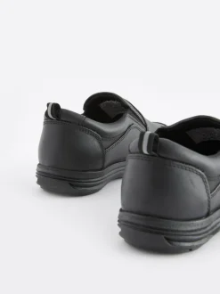 Next Black Wide Fit (G) School Leather Loafers Hot