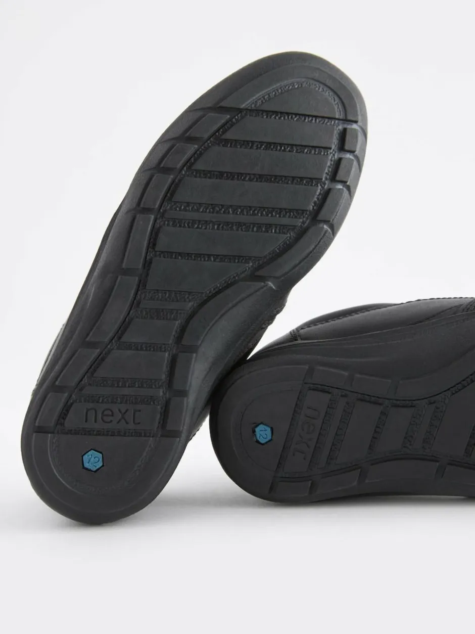 Next Black Wide Fit (G) School Leather Loafers Hot
