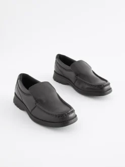 Next Black Wide Fit (G) School Leather Loafer Shoes Online