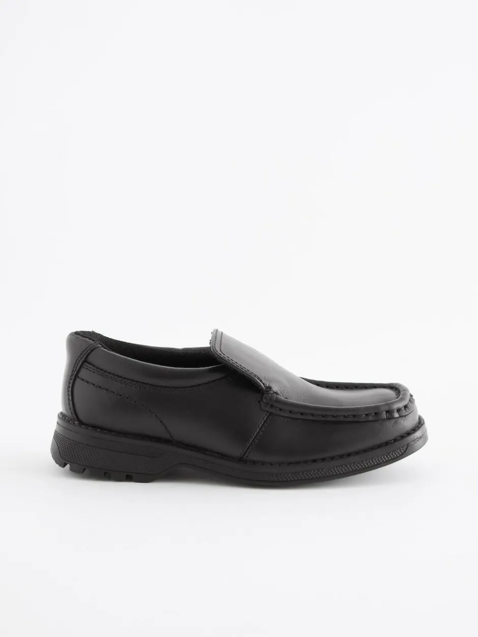 Next Black Wide Fit (G) School Leather Loafer Shoes Online