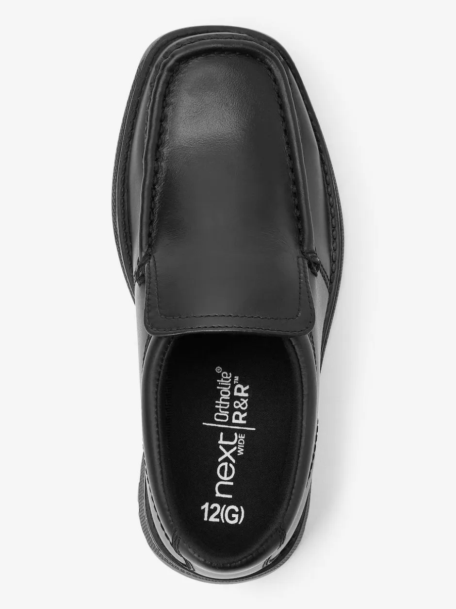 Next Black Wide Fit (G) School Leather Loafer Shoes Online