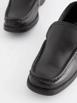 Next Black Wide Fit (G) School Leather Loafer Shoes Online