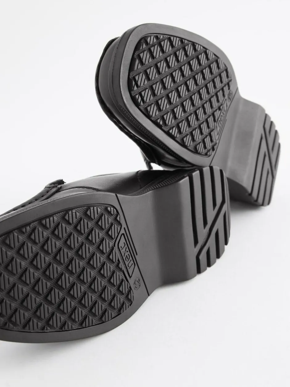 Next Black Wide Fit (G) School Leather Loafer Shoes Online