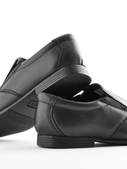 Next Black Wide Fit (G) Slip On Leather Loafer School Shoes Discount