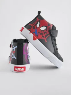 Next Black Wide Fit (G) Spidey and Friends Elastic Lace Touch Fastening Boots Hot