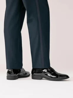 Next Black Wide Fit Patent Oxford Toe Cap Shoes Discount