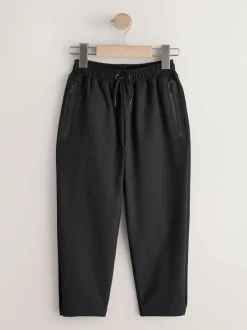 Next Black Wide Fit Pull On Track Joggers (3-16yrs) Clearance