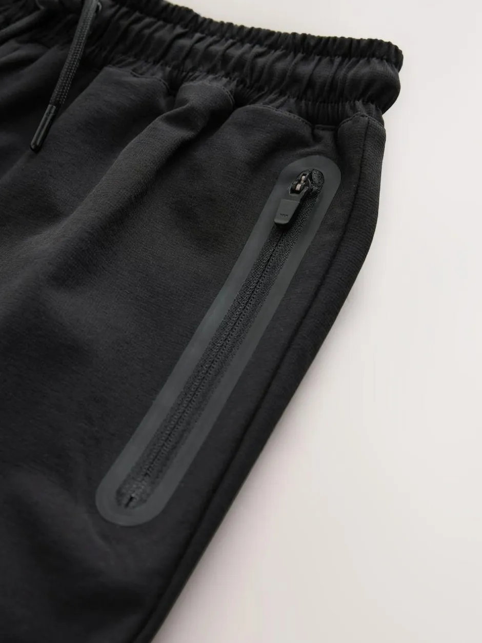 Next Black Wide Fit Pull On Track Joggers (3-16yrs) Clearance