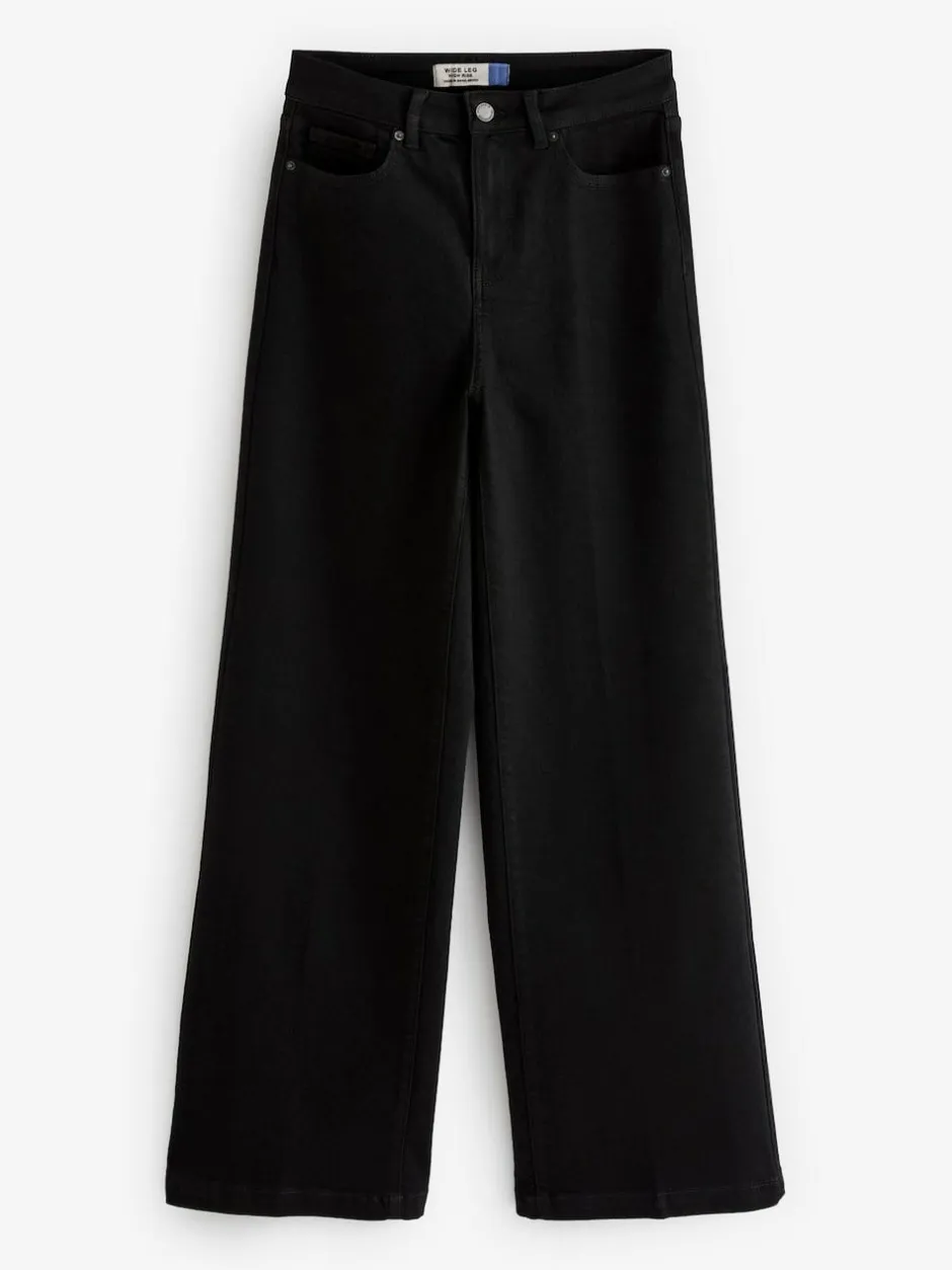 Next Wide Leg Jeans Black Clearance