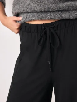 Next Wide Leg Jersey Joggers Black Sale